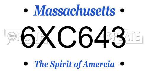 6XC643 Massachusetts License Plate