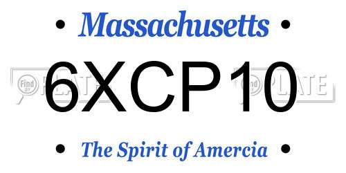 6XCP10 Massachusetts License Plate