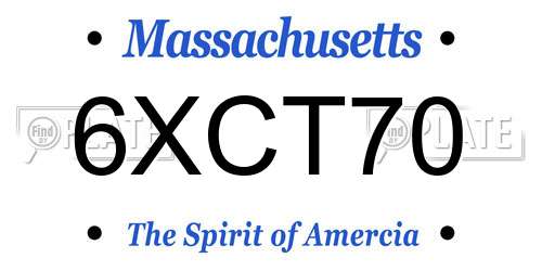 6XCT70 Massachusetts License Plate