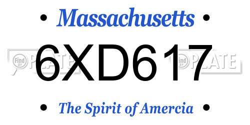 6XD617 Massachusetts License Plate