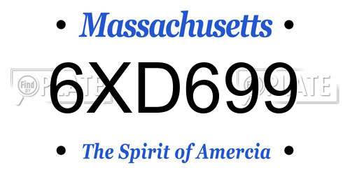6XD699 Massachusetts License Plate