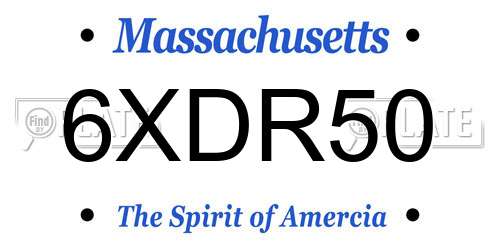 6XDR50 Massachusetts License Plate
