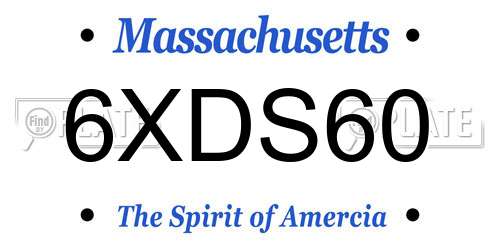 6XDS60 Massachusetts License Plate