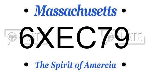 6XEC79 Massachusetts License Plate
