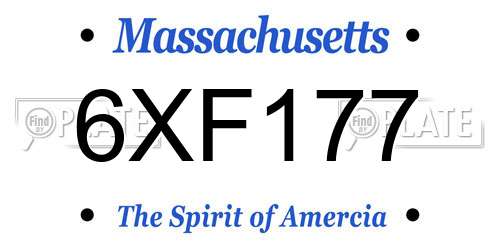 6XF177 Massachusetts License Plate