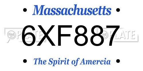 6XF887 Massachusetts License Plate