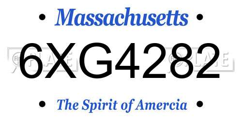 6XG4282 Massachusetts License Plate