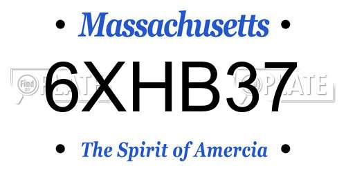 6XHB37 Massachusetts License Plate