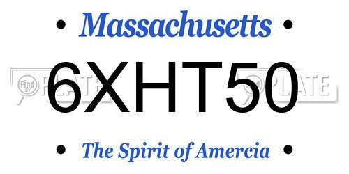 6XHT50 Massachusetts License Plate