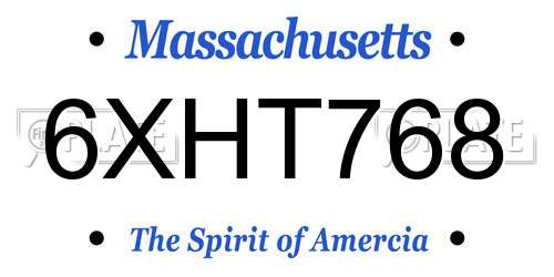 6XHT768 Massachusetts License Plate