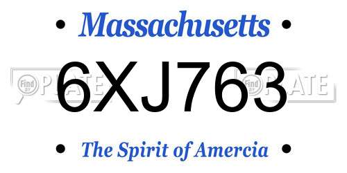 6XJ763 Massachusetts License Plate