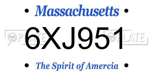 6XJ951 Massachusetts License Plate