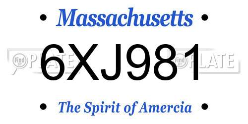 6XJ981 Massachusetts License Plate