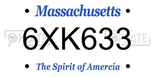 6XK633 Massachusetts License Plate