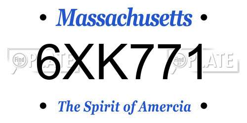 6XK771 Massachusetts License Plate
