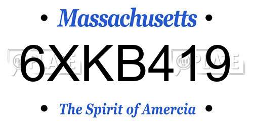 6XKB419 Massachusetts License Plate