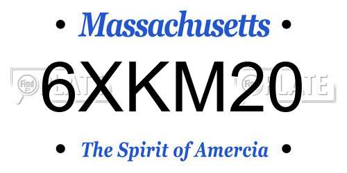6XKM20 Massachusetts License Plate