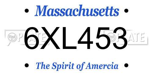 6XL453 Massachusetts License Plate