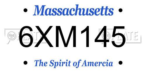 6XM145 Massachusetts License Plate