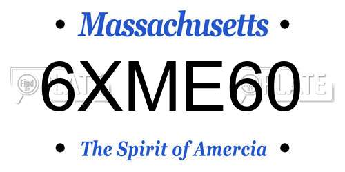 6XME60 Massachusetts License Plate