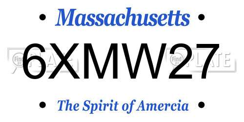 6XMW27 Massachusetts License Plate