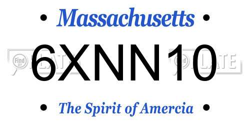 6XNN10 Massachusetts License Plate