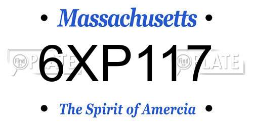 6XP117 Massachusetts License Plate