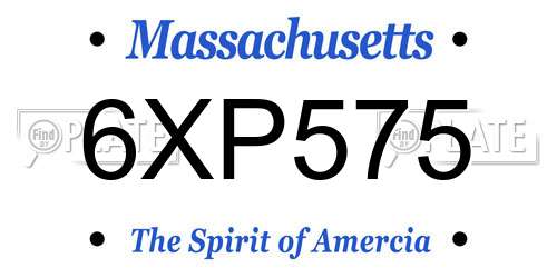 6XP575 Massachusetts License Plate