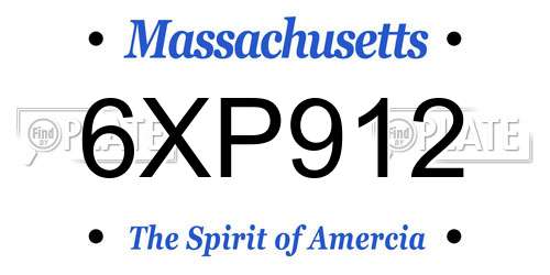 6XP912 Massachusetts License Plate