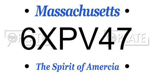 6XPV47 Massachusetts License Plate