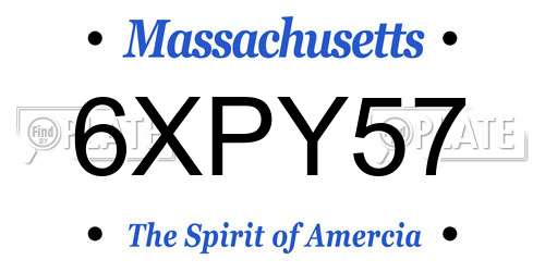 6XPY57 Massachusetts License Plate