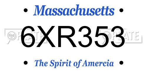 6XR353 Massachusetts License Plate