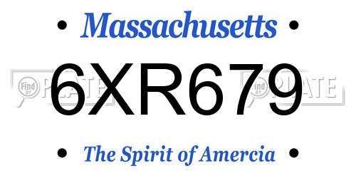 6XR679 Massachusetts License Plate