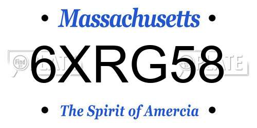 6XRG58 Massachusetts License Plate