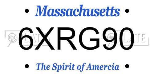 6XRG90 Massachusetts License Plate
