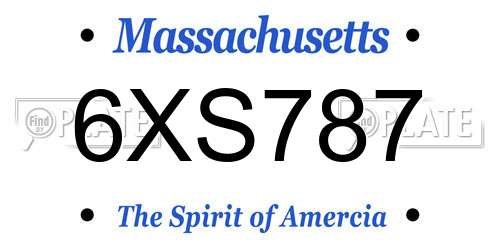 6XS787 Massachusetts License Plate