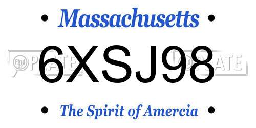 6XSJ98 Massachusetts License Plate