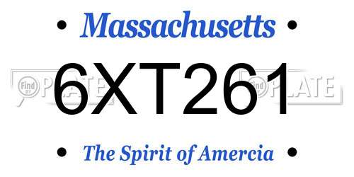 6XT261 Massachusetts License Plate
