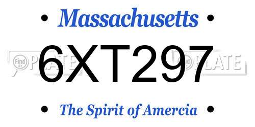 6XT297 Massachusetts License Plate