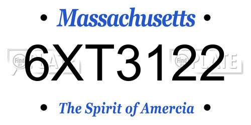 6XT3122 Massachusetts License Plate
