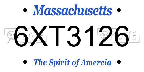 6XT3126 Massachusetts License Plate