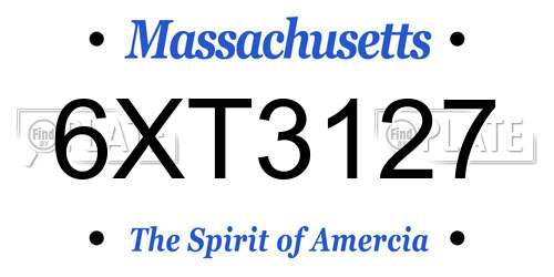 6XT3127 Massachusetts License Plate
