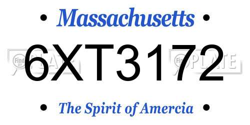 6XT3172 Massachusetts License Plate