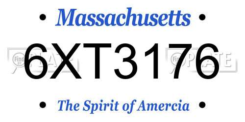 6XT3176 Massachusetts License Plate