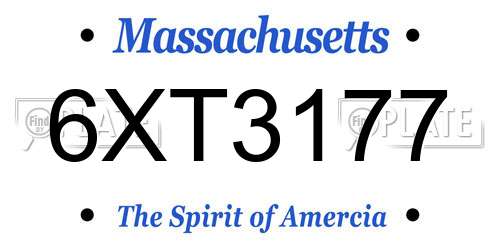6XT3177 Massachusetts License Plate