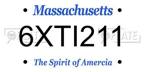 6XTI211 Massachusetts License Plate