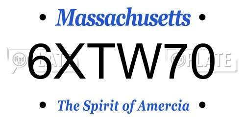 6XTW70 Massachusetts License Plate