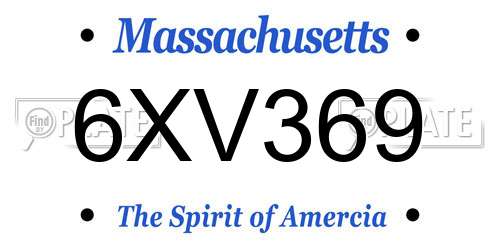 6XV369 Massachusetts License Plate