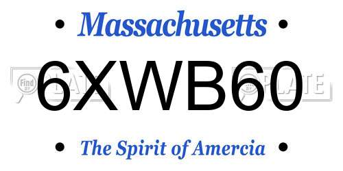 6XWB60 Massachusetts License Plate