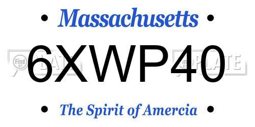 6XWP40 Massachusetts License Plate